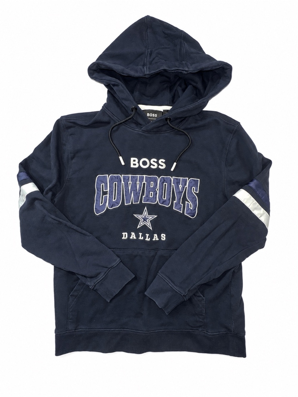 Hugo BOSS Dallas Cowboys Hoodie Mens Large NFL Pullover Navy Good Condition